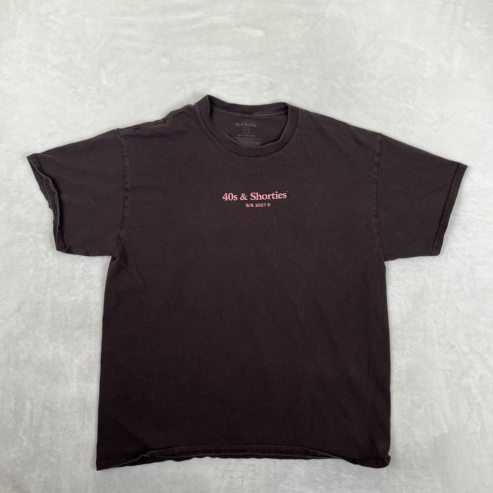 40s & Shorties T-Shirt Mens Large Black S/S 2021 Logo Back Graphic Tee